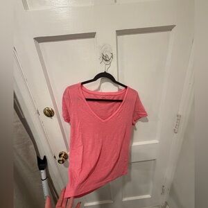 J. Crew Coral Pink V-Neck Short Sleeve Tee